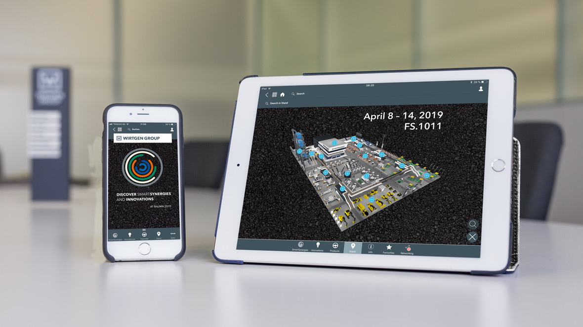 Holen Sie sich den Messeauftritt der WIRTGEN GROUP aufs Handy.