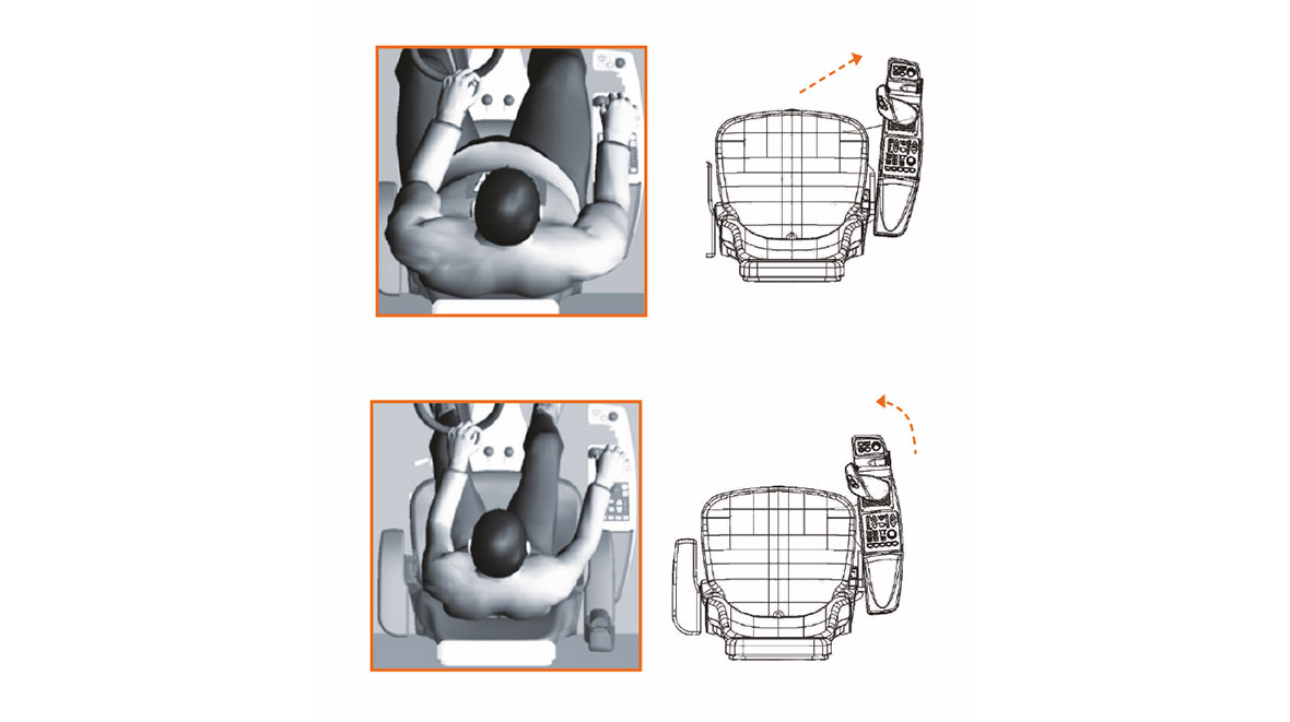 Through extensive studies and tests, HAMM has developed the optimum layout for an ergonomic work space.